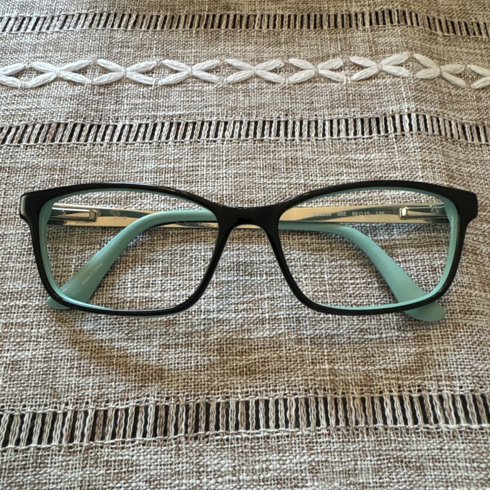 Guess GU2538 005 Eyeglasses 55/15/135 Black Turquoise Frames Only EUC